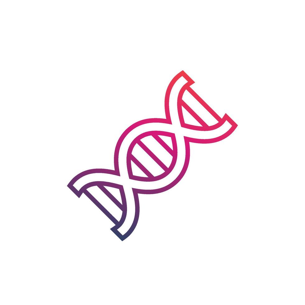 DNA-Strang-Vektor-Symbol auf weiß vektor