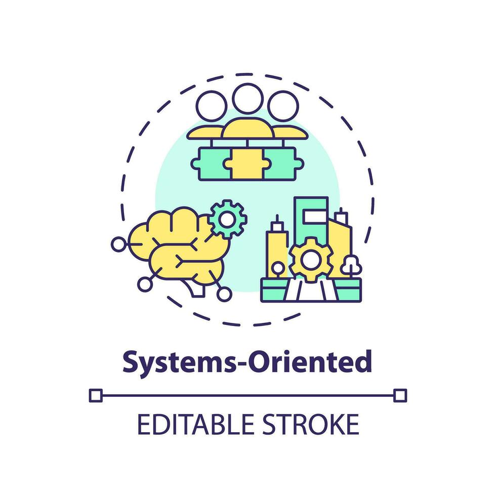 2d editierbar Mehrfarbig Systeme orientiert Symbol, einfach isoliert Vektor, dünn Linie Illustration Darstellen Umwelt Psychologie. vektor