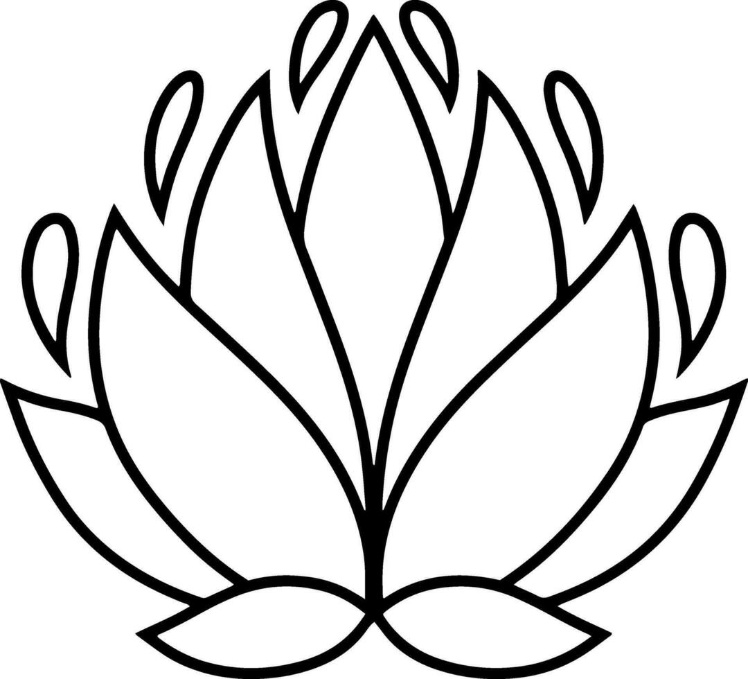 Lotus Blume Gekritzel Symbol Gravur vektor