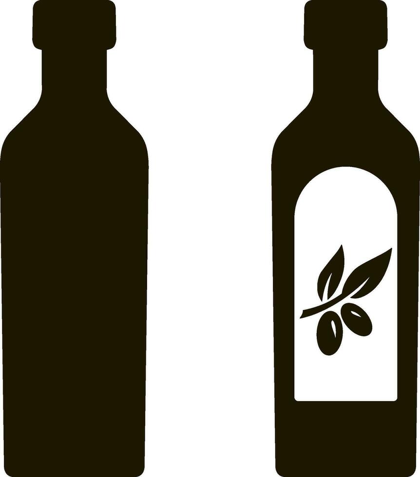 Schablone Flasche Olive Öl Symbol Essen Clip Art vektor