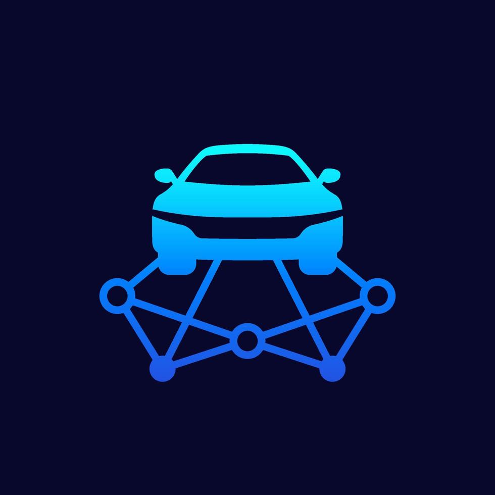 Carsharing-Symbol mit Auto und Routen vektor