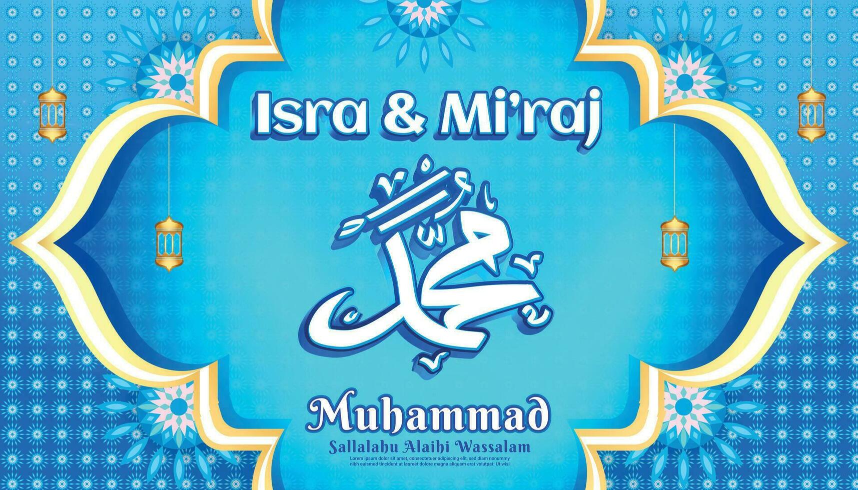 isra Miraj muhammad profet islam bakgrund 2 vektor