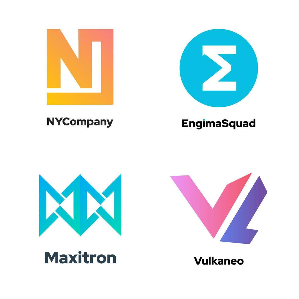 företag logotyp ikon element mall alfabet brev. brev logotyp packa design mall. vektor