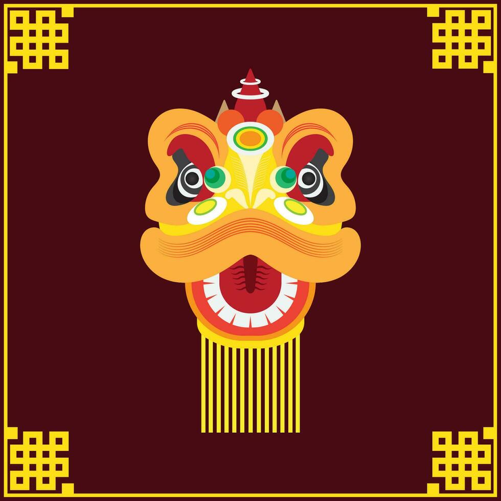 Chinesisch Neu Jahr Löwe tanzen Kopf. vektor