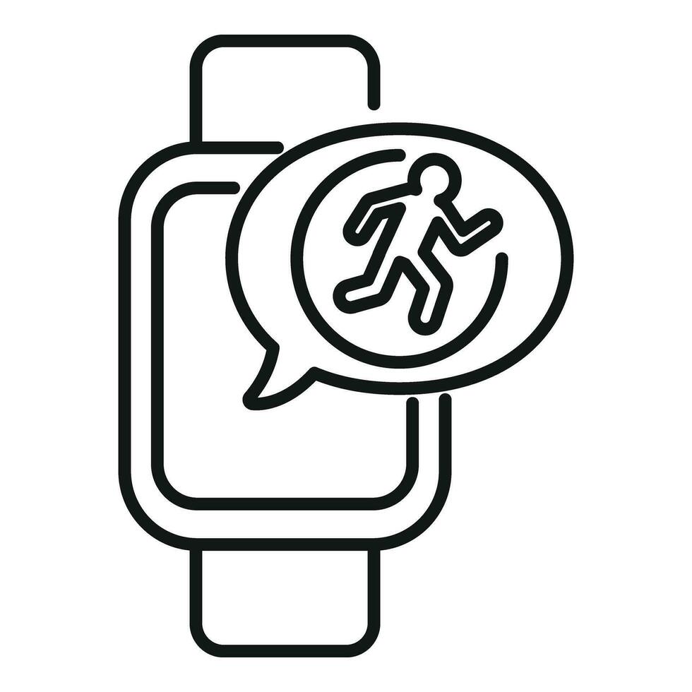 Läufer Uhr Symbol Gliederung Vektor. Sport Fitness App vektor