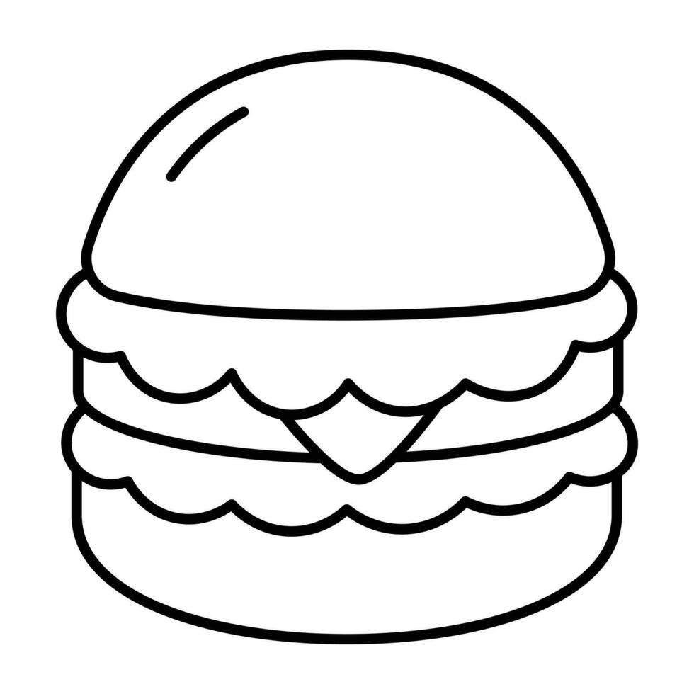 Burger Linie Symbol. vektor