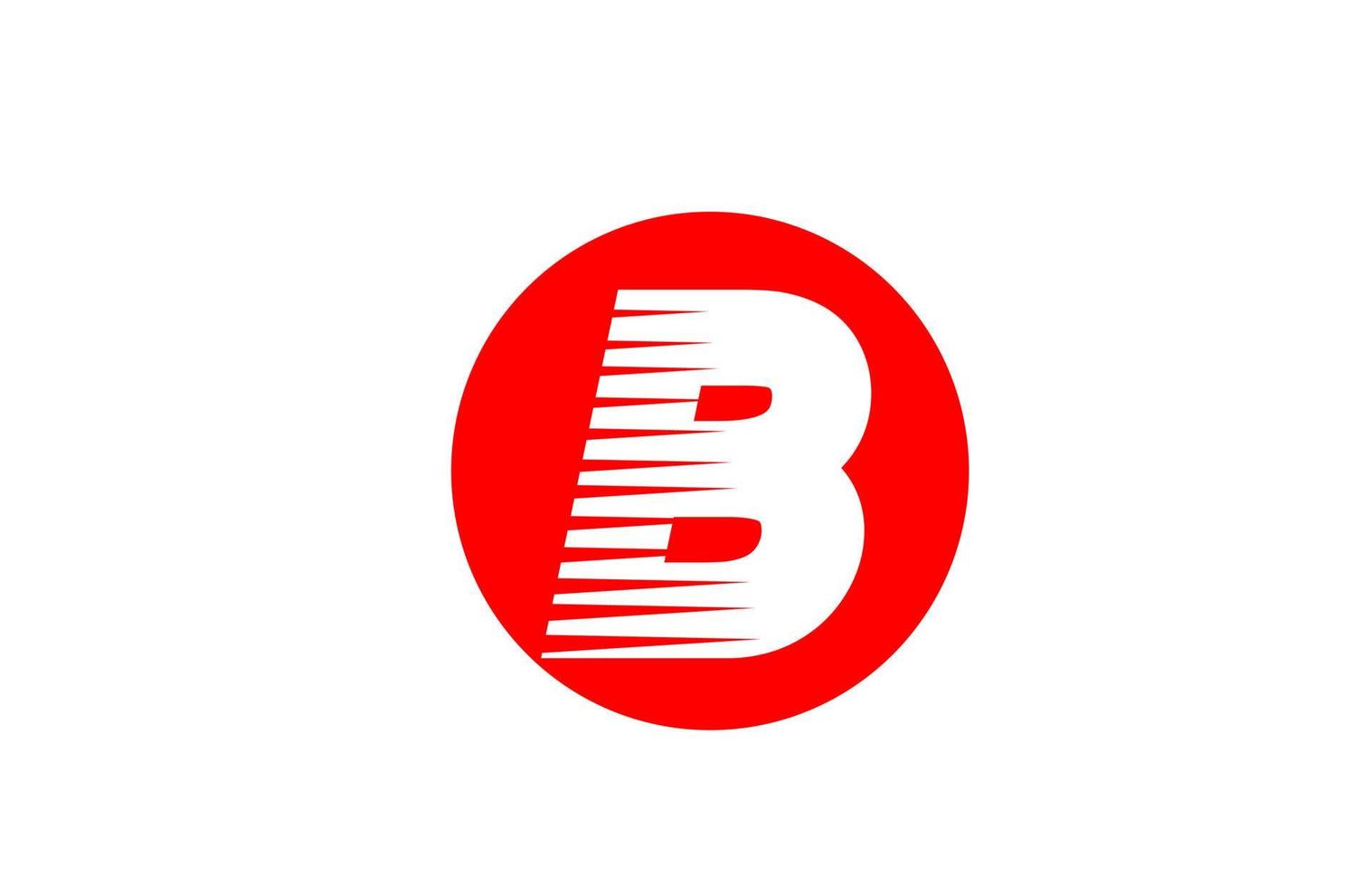 Alphabet Buchstaben Logo b Symbol für Unternehmen und Unternehmen. einfaches Icon-Design für Corporate Identity mit Linienstreifen und rotem Kreis vektor