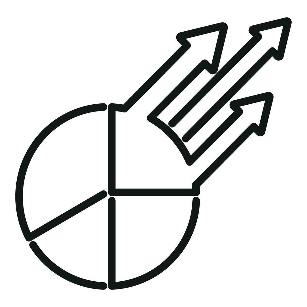 Kuchen Diagramm online Symbol Gliederung Vektor. Graph Direkte Verschmelzung vektor