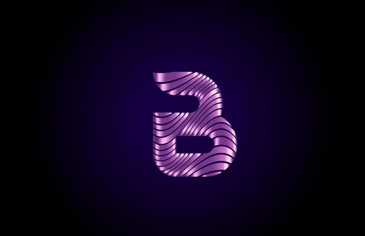 b lila blaues Alphabet Buchstaben-Logo-Symbol für Unternehmen. einfaches metallisches Liniendesign für Unternehmen und Unternehmen vektor