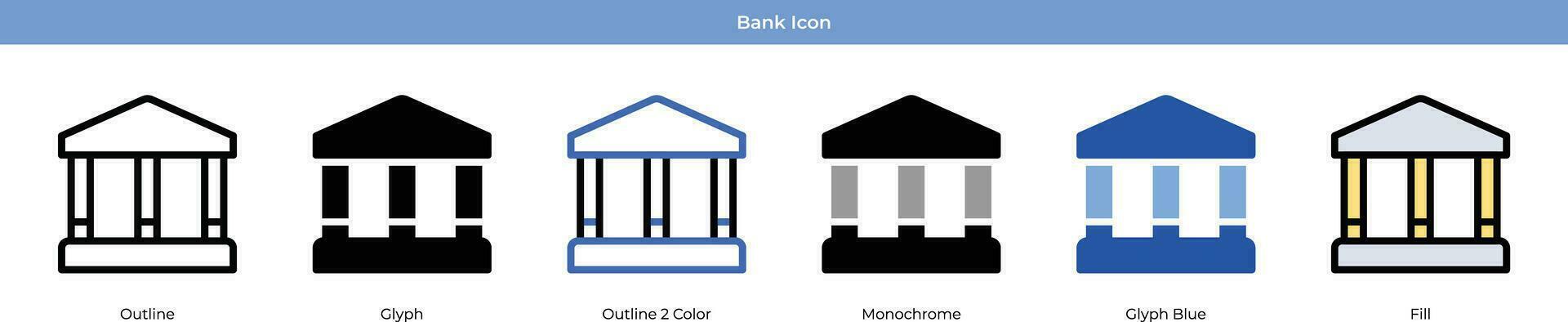 bank Ikonuppsättning vektor