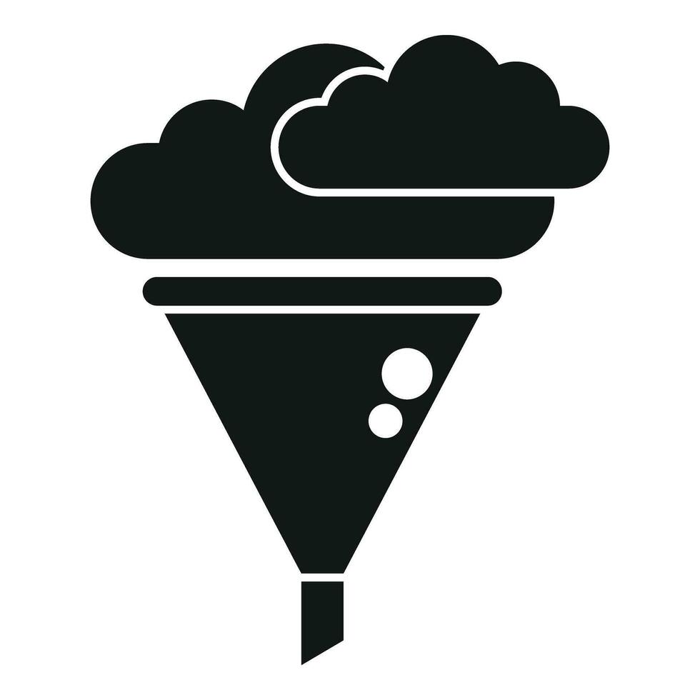 Wolke Daten Filter Symbol einfach Vektor. hochladen Information vektor