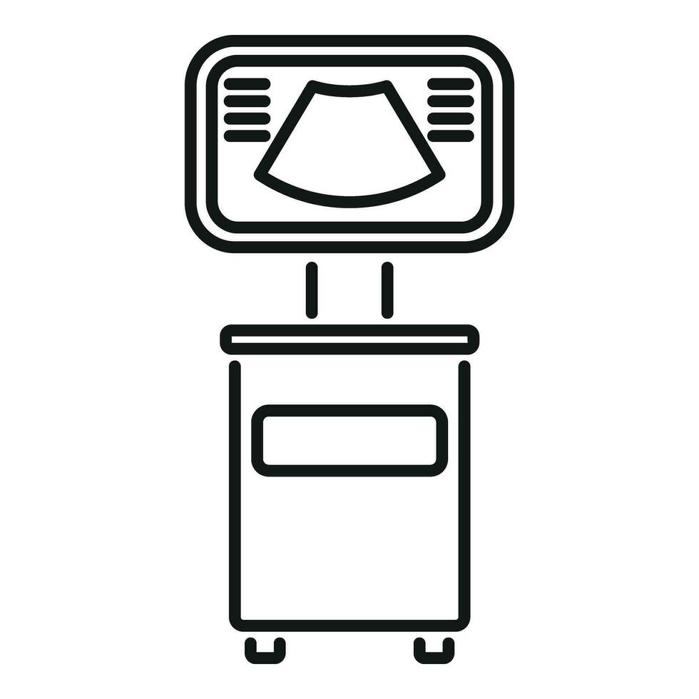 sonograph Symbol Gliederung Vektor. Klinik Gerät vektor