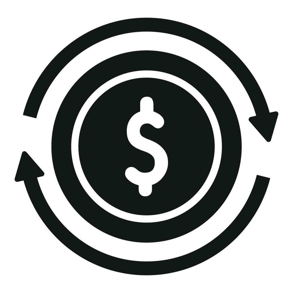 Veränderung Geld Münze Symbol einfach Vektor. Finanzen Unterstützung online vektor