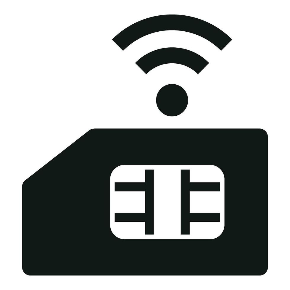 sim Karte Internet Symbol einfach Vektor. Router Lager vektor