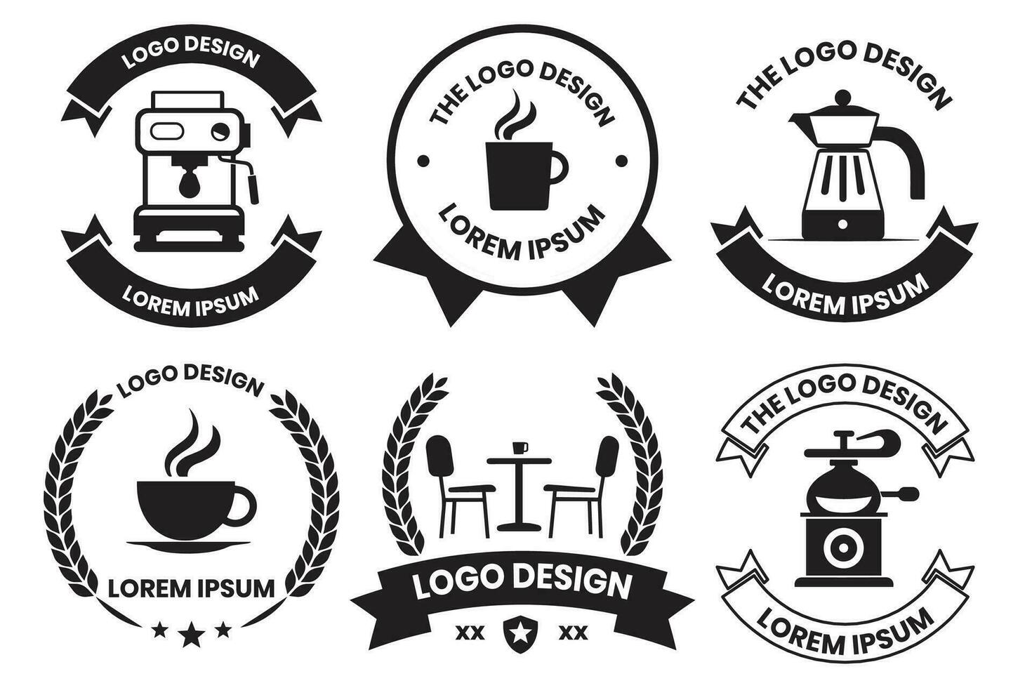 ai generiert Kaffee Geschäft oder Cafe Logo im Jahrgang Stil vektor