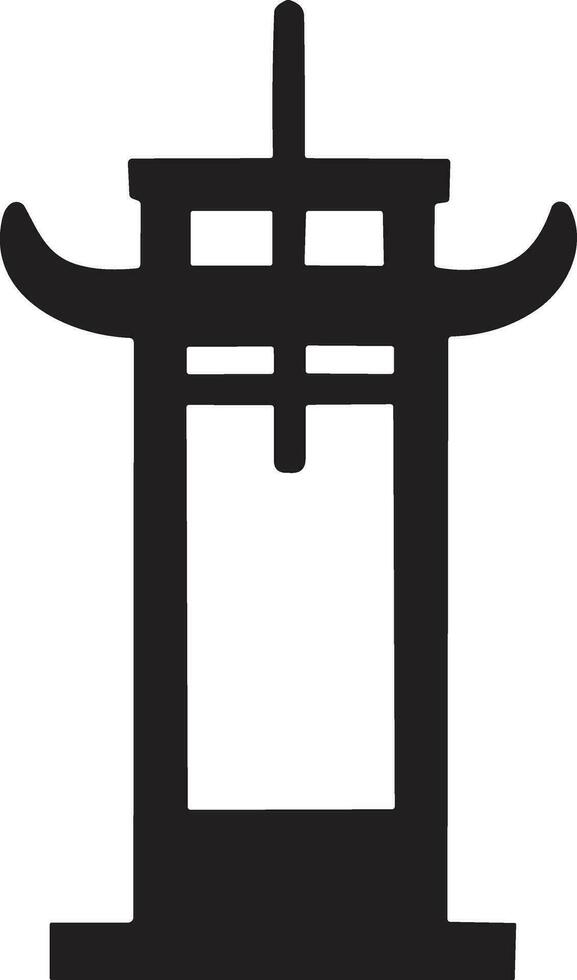 ai genererad japansk Port logotyp eller kinesisk lykta i årgång stil vektor