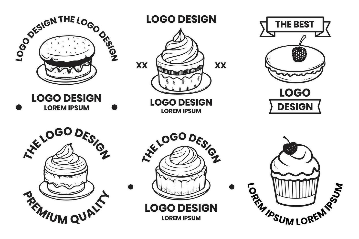 ai generiert Kuchen und Dessert Geschäft Logo im Jahrgang Stil vektor