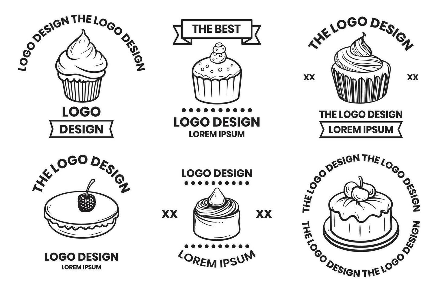 ai generiert Kuchen und Dessert Geschäft Logo im Jahrgang Stil vektor