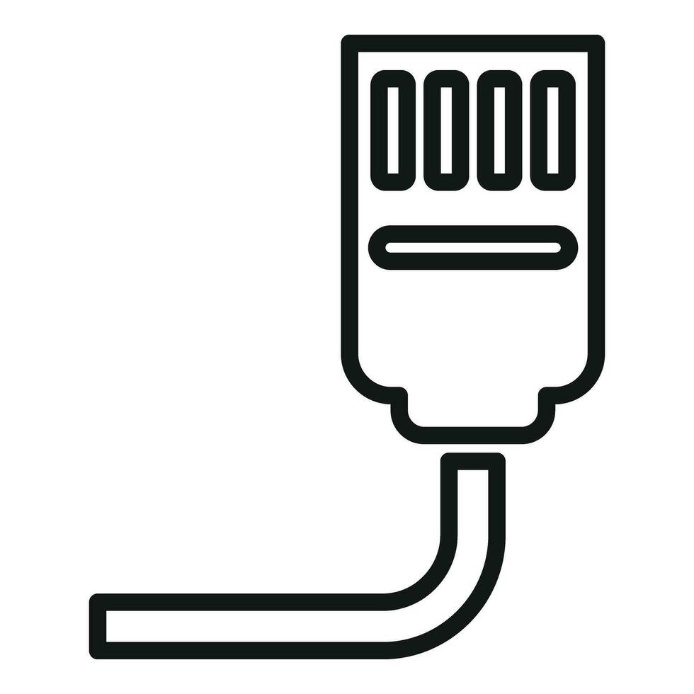 Internet Anbieter Kabel Symbol Gliederung Vektor. dunkel Router Lager vektor