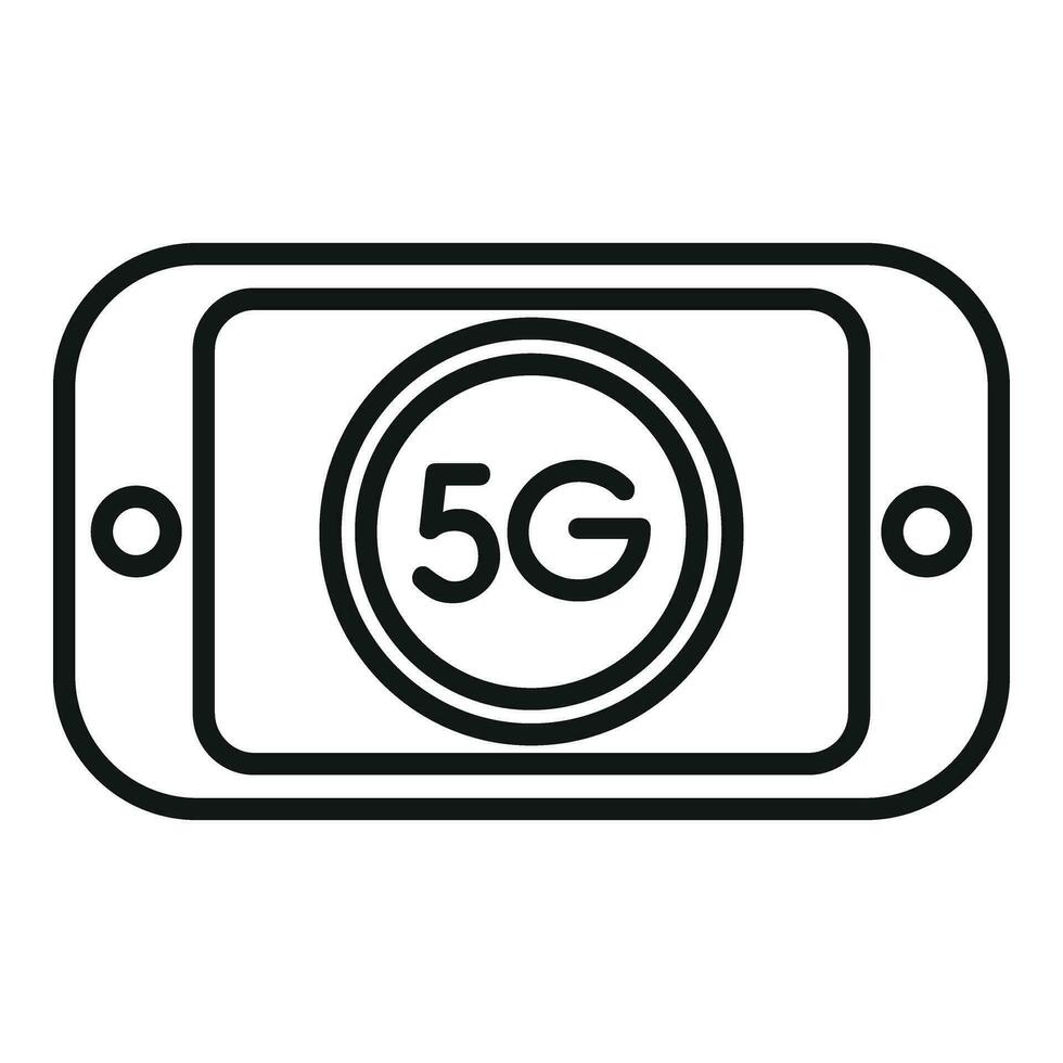 5g Telefon Internet Symbol Gliederung Vektor. Digital modern Netzwerk vektor