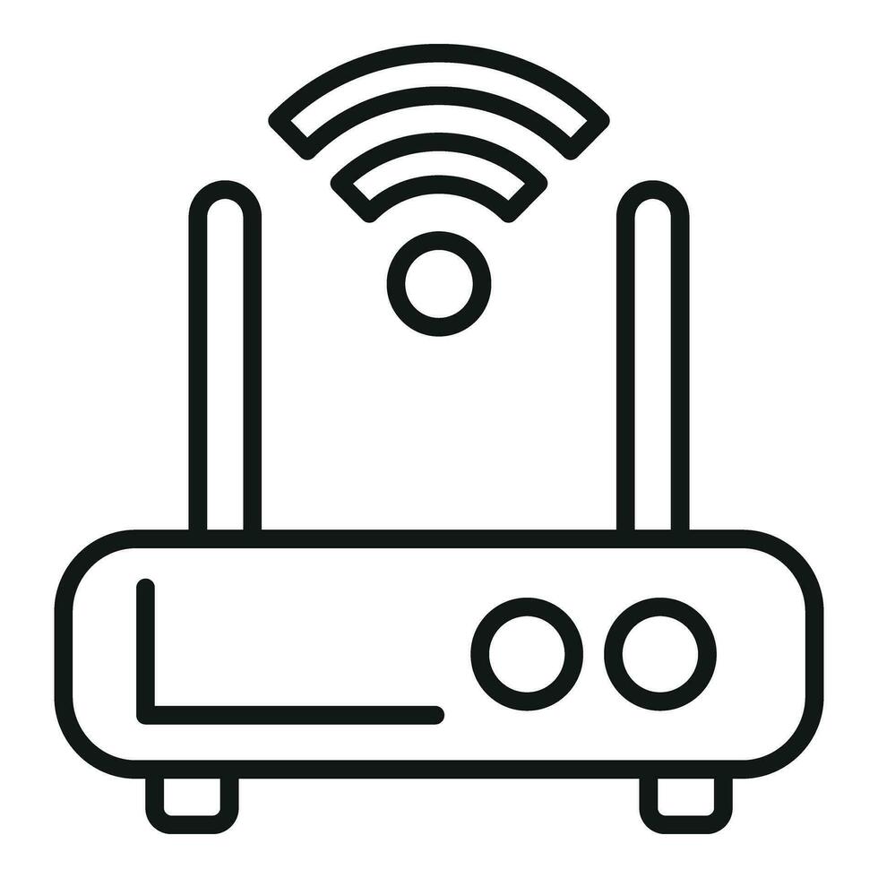 wiFi router ikon översikt vektor. lagring moln tech vektor