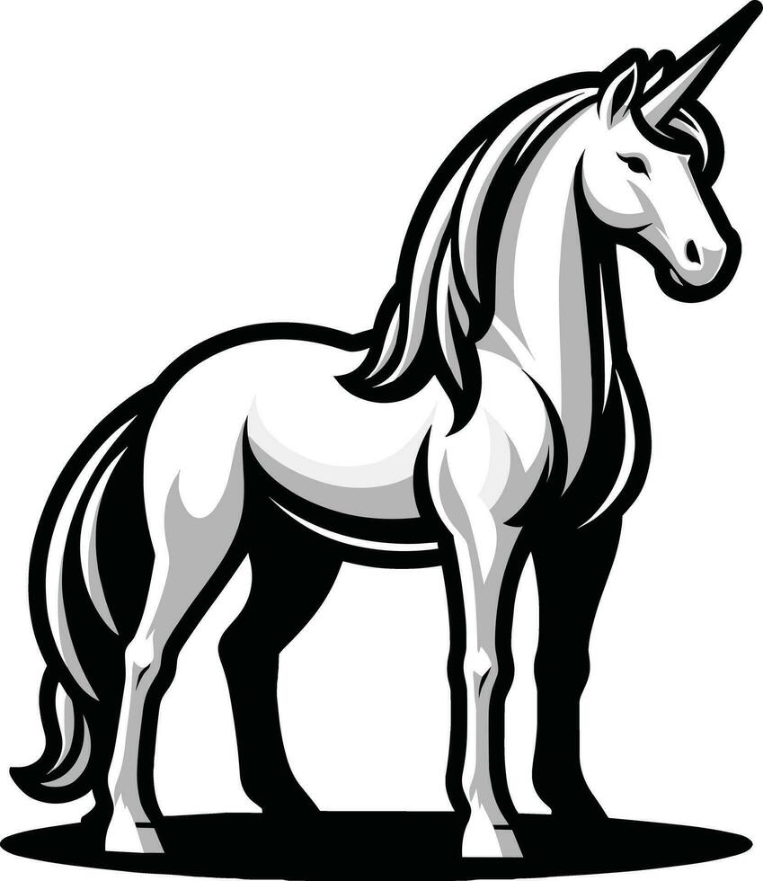 ai generiert Einhorn Silhouette Illustration. ai generativ kostenlos Vektor