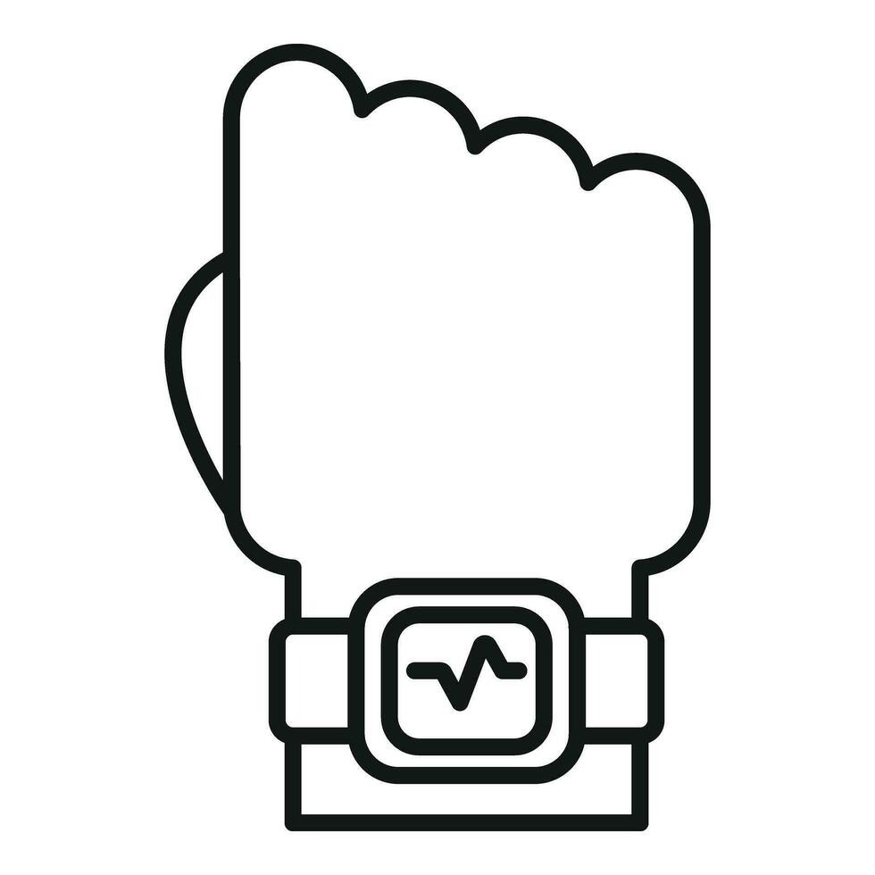 Läufer Hand Uhr Symbol Gliederung Vektor. Herz Bewertung Messung vektor