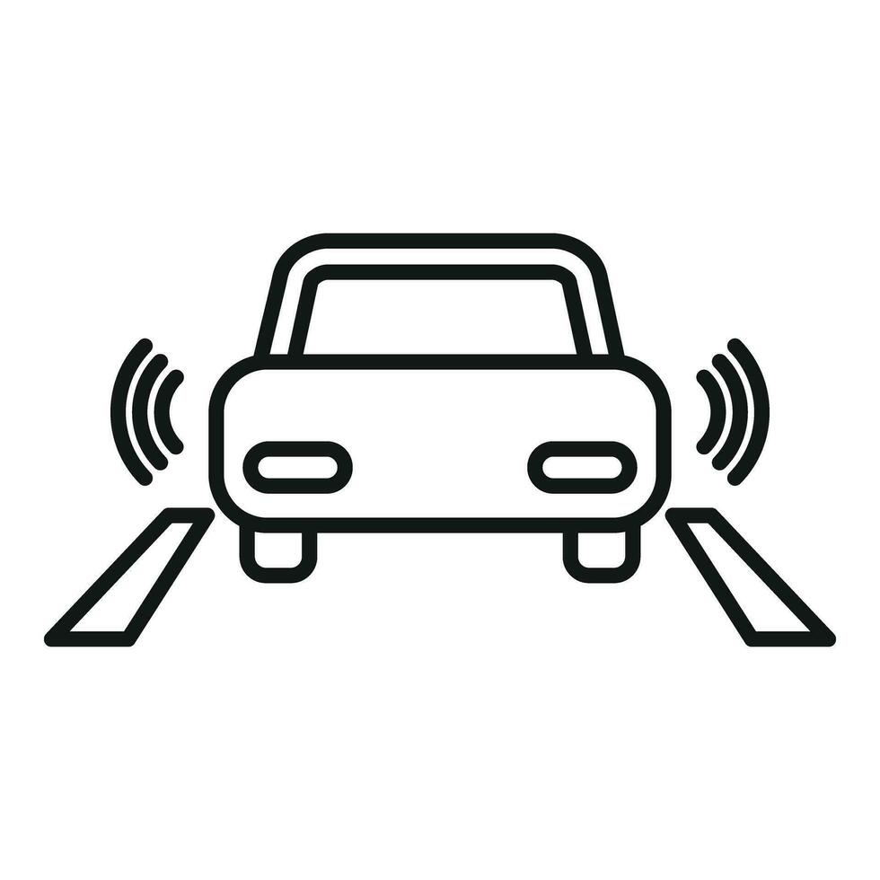 Straße Sensor Steuerung Symbol Gliederung Vektor. Sicherheit System vektor
