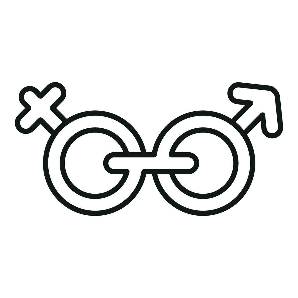 Kette Geschlecht Identität Symbol Gliederung Vektor. Stolz Gleichberechtigung vektor