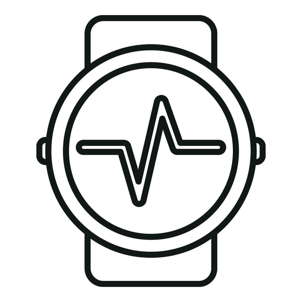 Läufer Herz Bewertung Uhr Symbol Gliederung Vektor. Digital App vektor