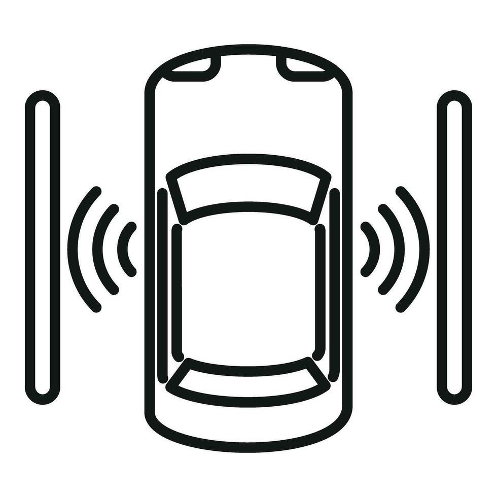 Auto Straße Sicherheit Symbol Gliederung Vektor. Sensor Steuerung vektor