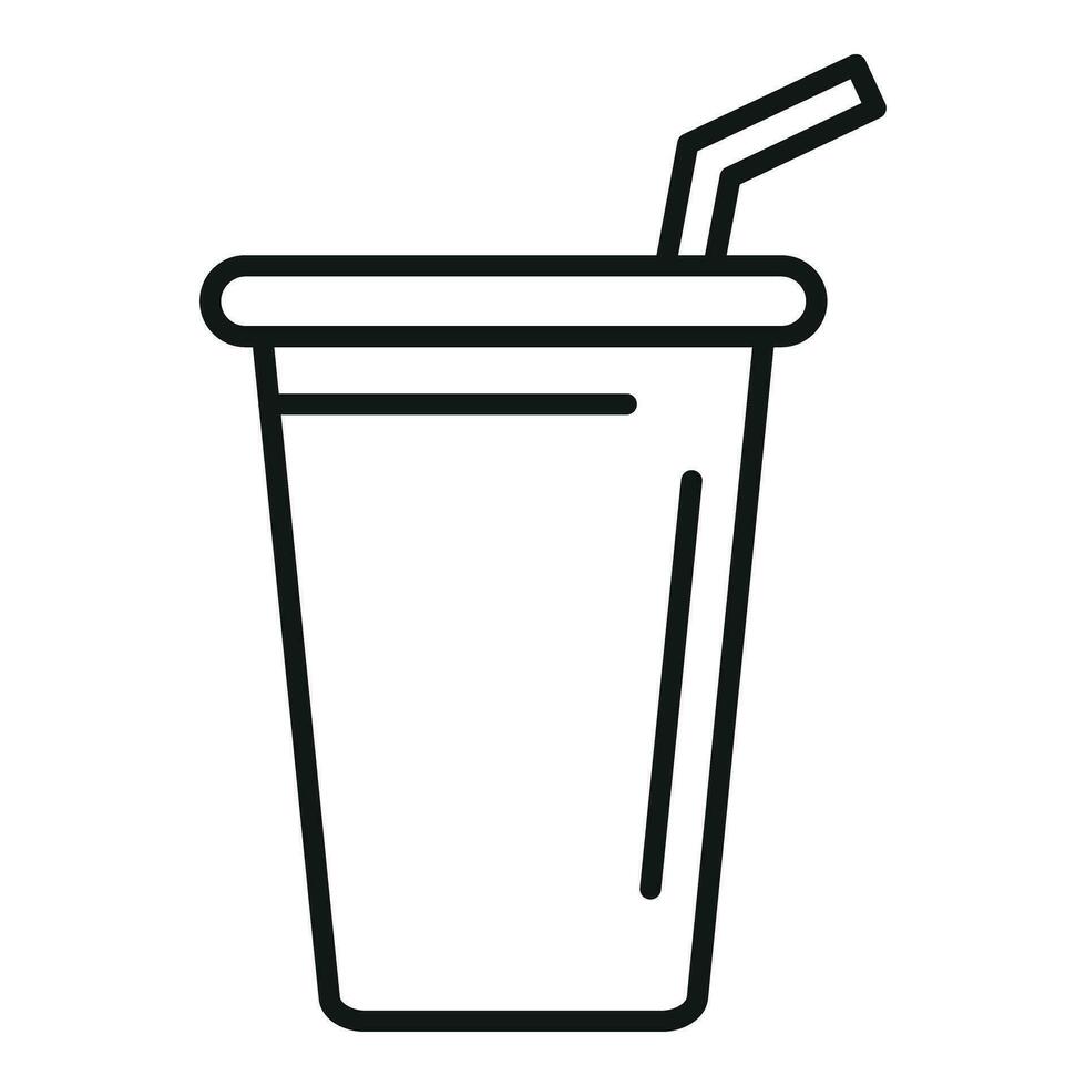 Cola trinken Glas Symbol Gliederung Vektor. Container Snack Box vektor