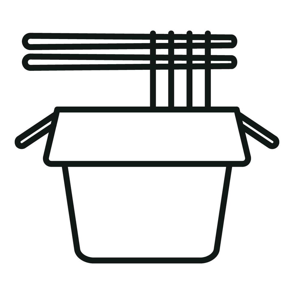 asiatisch Essen Box Symbol Gliederung Vektor. Koch Snack vektor