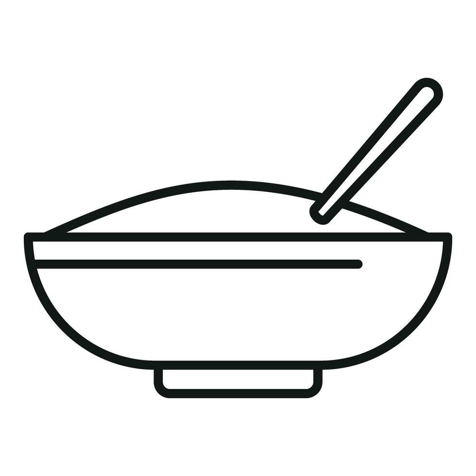 Reis Essen Schüssel Symbol Gliederung Vektor. Container Snack Box vektor