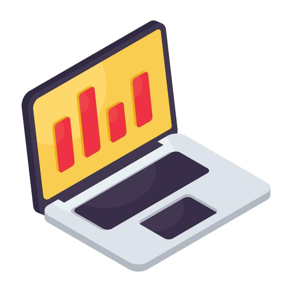 ein isometrisch Design, Symbol von online Diagramm vektor