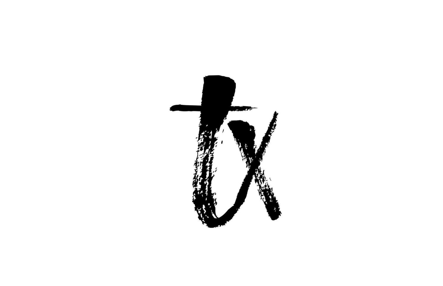 TX TX Alphabet Buchstaben Logo Symbol Kombination. Grunge handgeschriebenes Vintage-Design. schwarz-weiße Farbe für Unternehmen und Unternehmen vektor