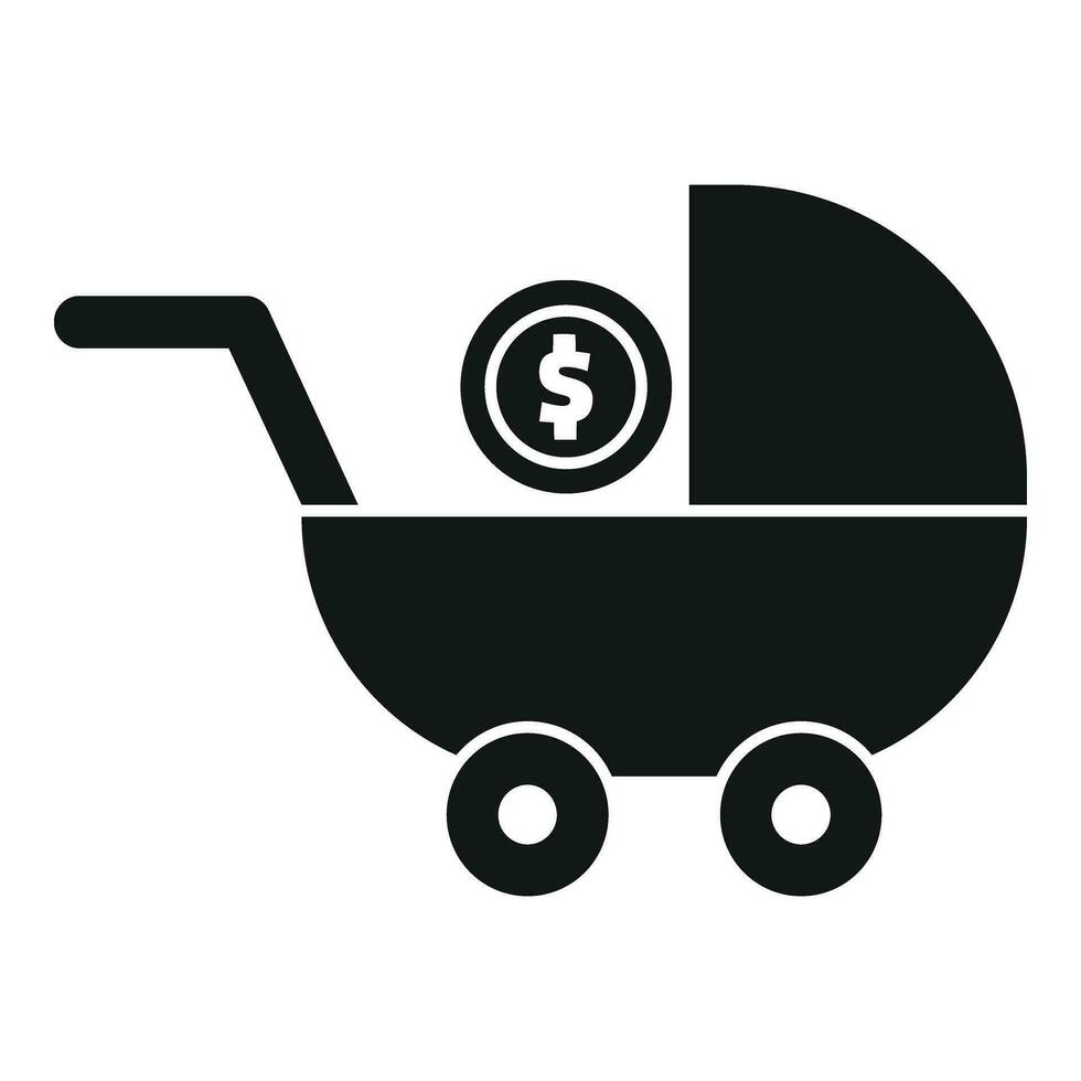 Baby Kinderwagen Pflege Symbol einfach Vektor. Familie schützen vektor