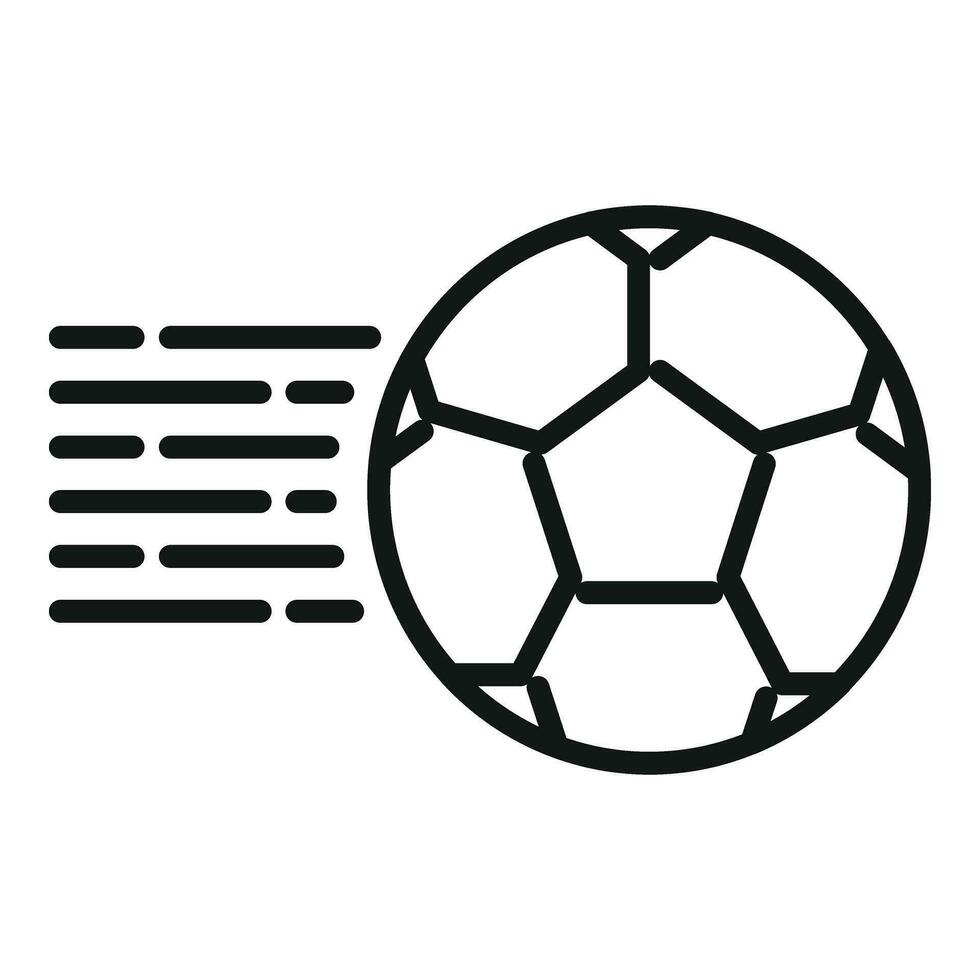 Geschwindigkeit von Fußball Ball Symbol Gliederung Vektor. Lauf schnell Schuh vektor