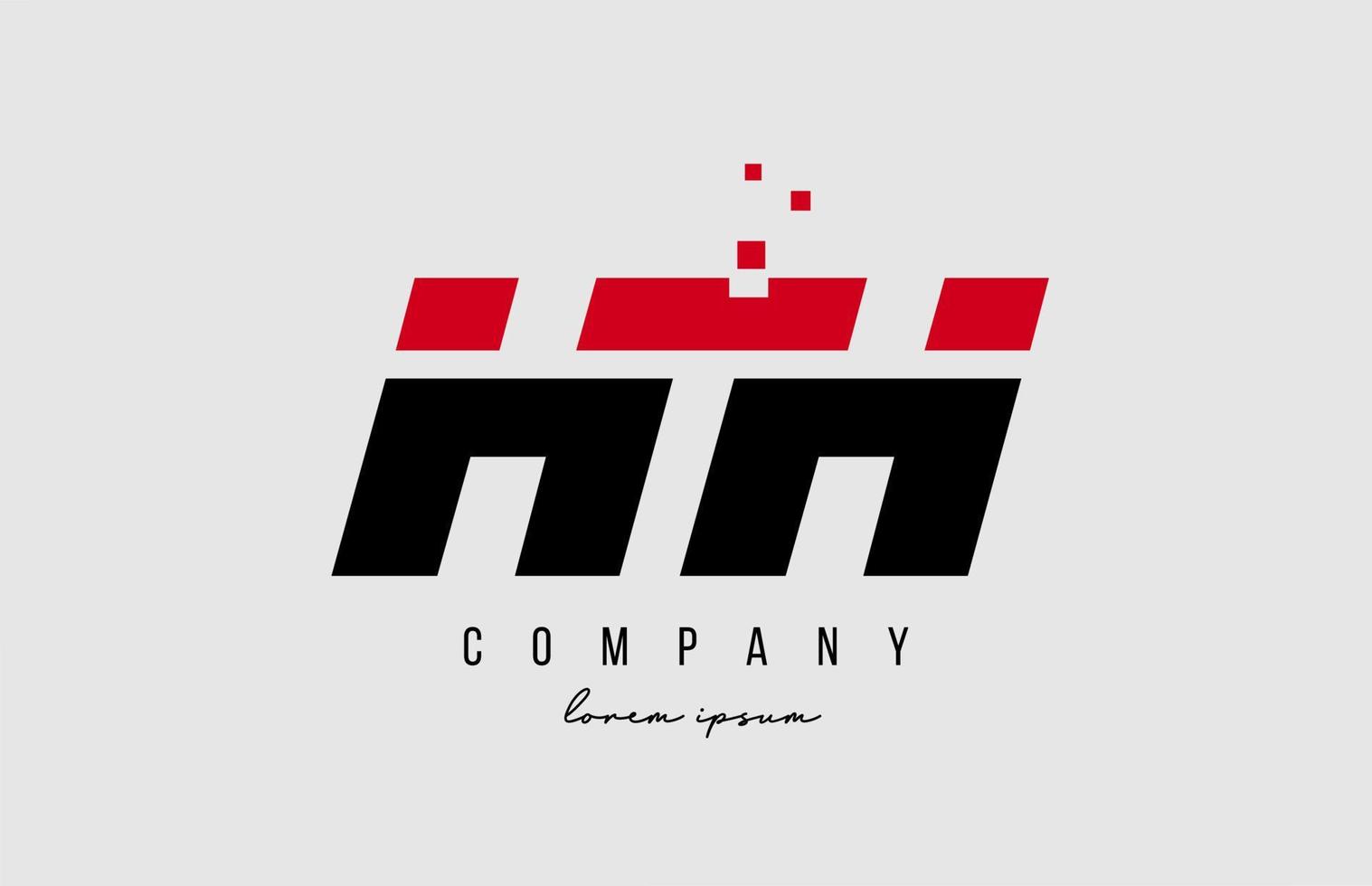 hh hh alfabetet bokstav logotyp kombination i röd och svart färg. kreativ ikondesign för företag och företag vektor