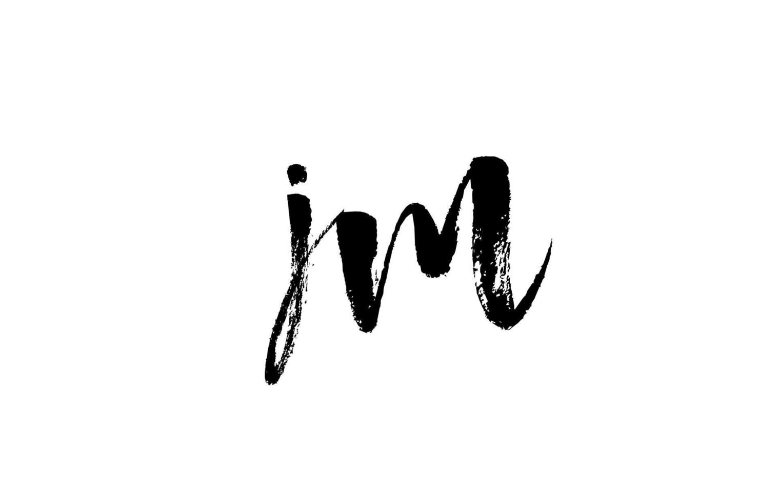 jm jm Alphabet Buchstaben Logo Symbol Kombination. Grunge handgeschriebenes Vintage-Design. schwarz-weiße Farbe für Unternehmen und Unternehmen vektor