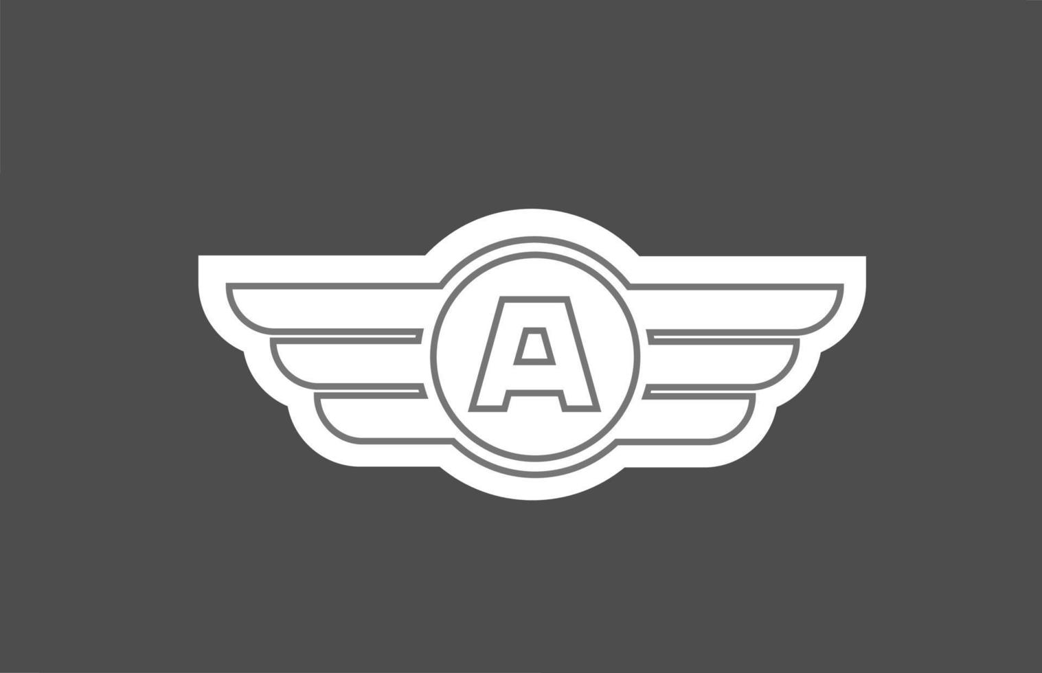 en alfabet bokstav logotyp ikon för företag och företag med linje wing design vektor