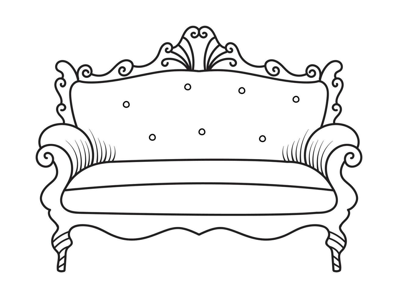 Sofa Linie Symbole. Möbel Design. Sammlung von Sofa Illustration. modern Möbel einstellen isoliert auf Weiß Hintergrund. vektor