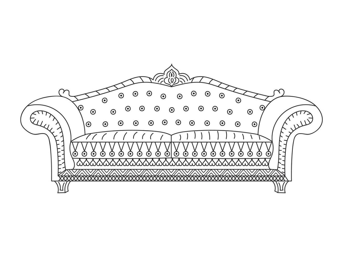 Sofa Linie Symbole. Möbel Design. Sammlung von Sofa Illustration. modern Möbel einstellen isoliert auf Weiß Hintergrund. vektor