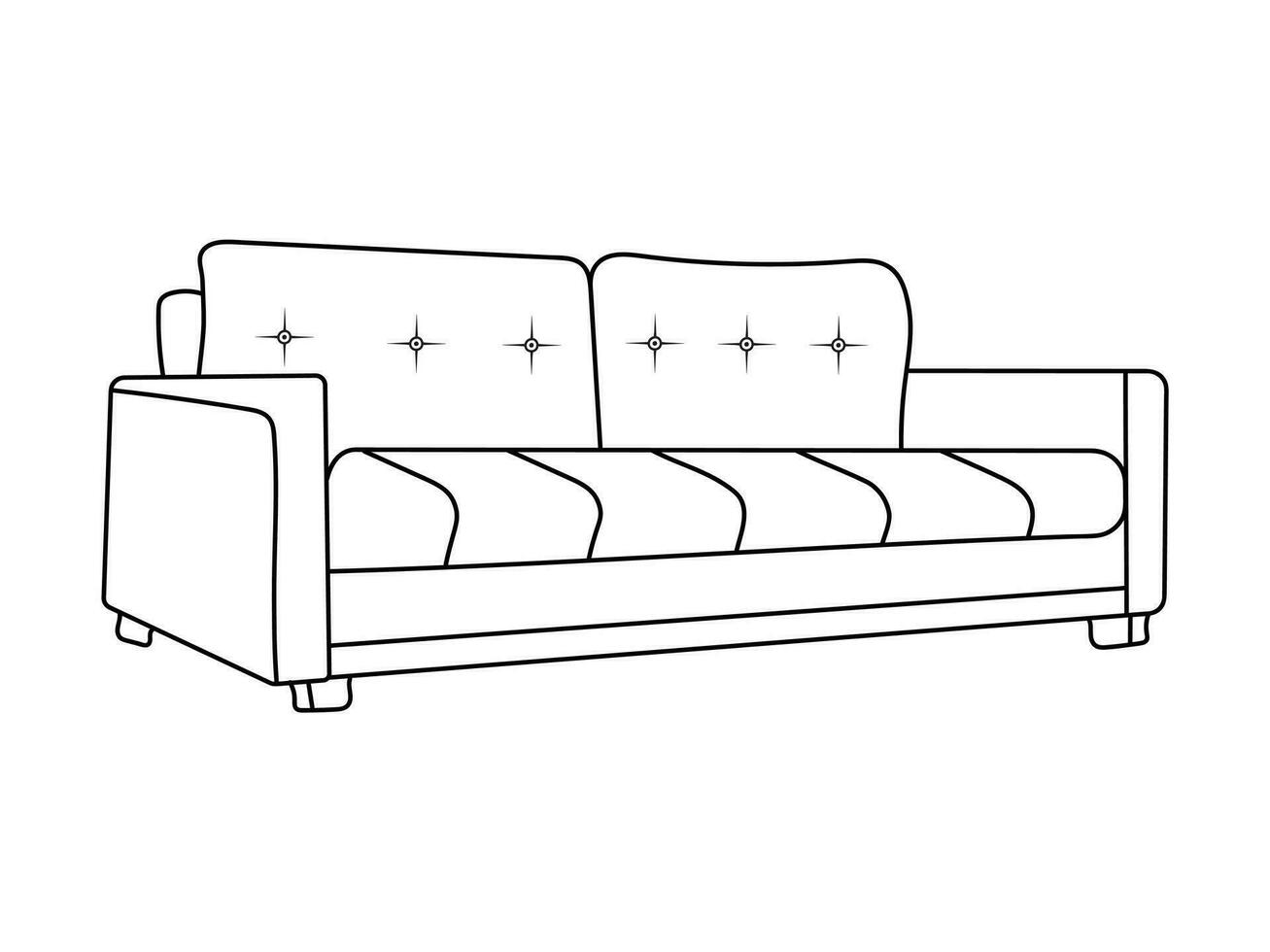 Sofa Linie Symbole. Möbel Design. Sammlung von Sofa Illustration. modern Möbel einstellen isoliert auf Weiß Hintergrund. vektor