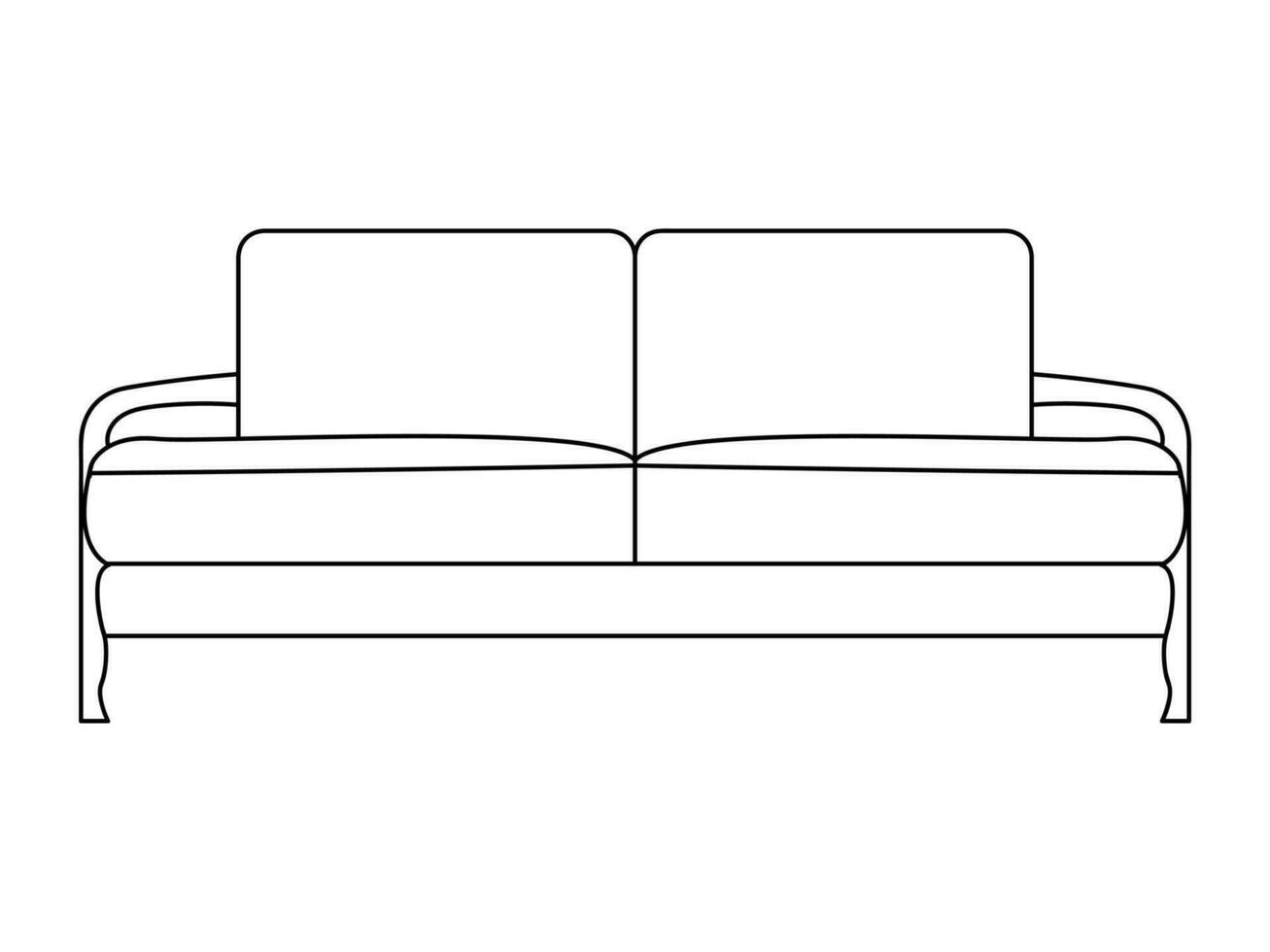 Sofa Linie Symbole. Möbel Design. Sammlung von Sofa Illustration. modern Möbel einstellen isoliert auf Weiß Hintergrund. vektor