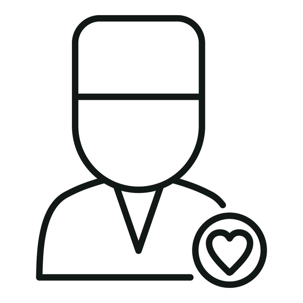 läkare hjärt- friska ikon översikt vektor. anatomi hjärta vektor