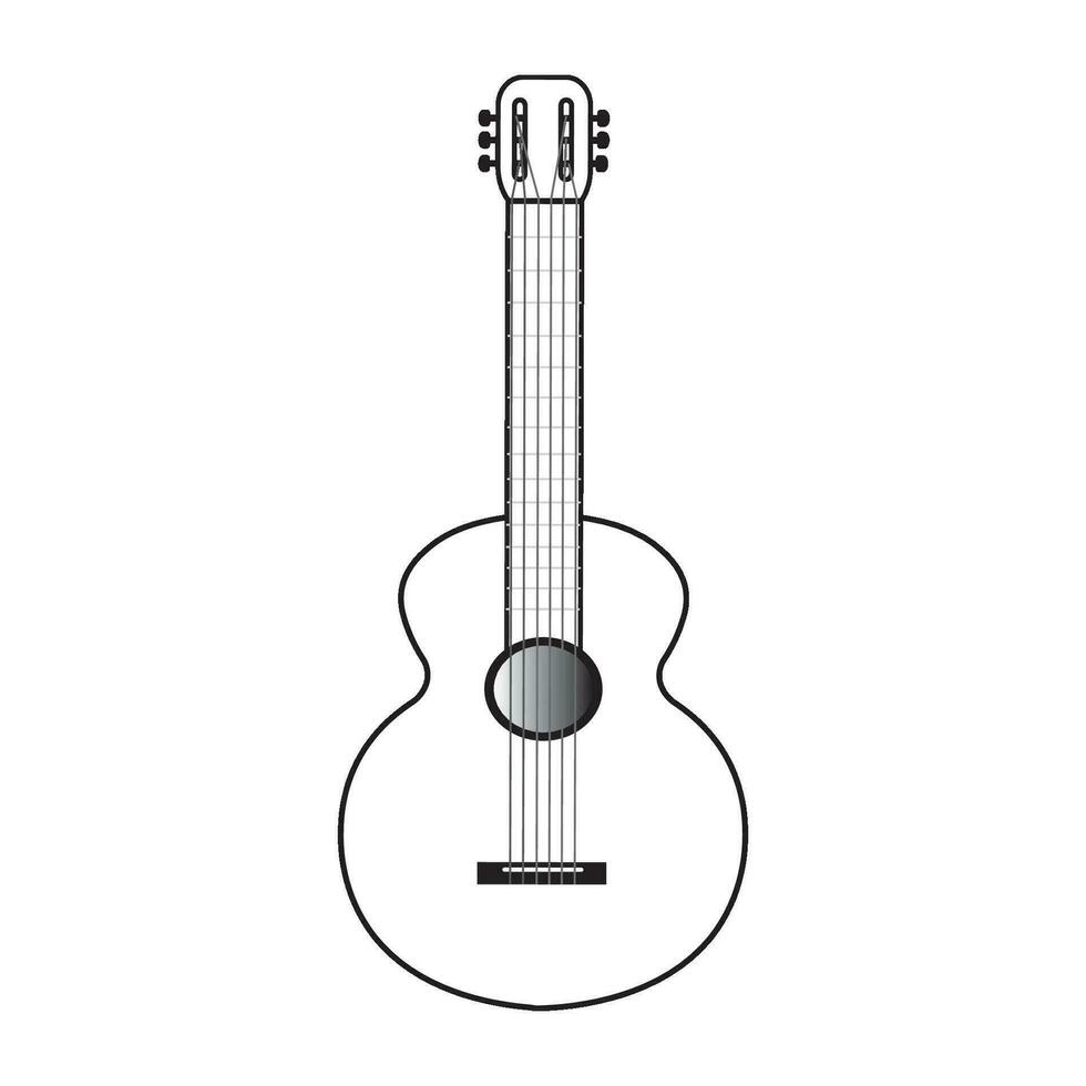 gitarr ikon logotyp vektor design mall