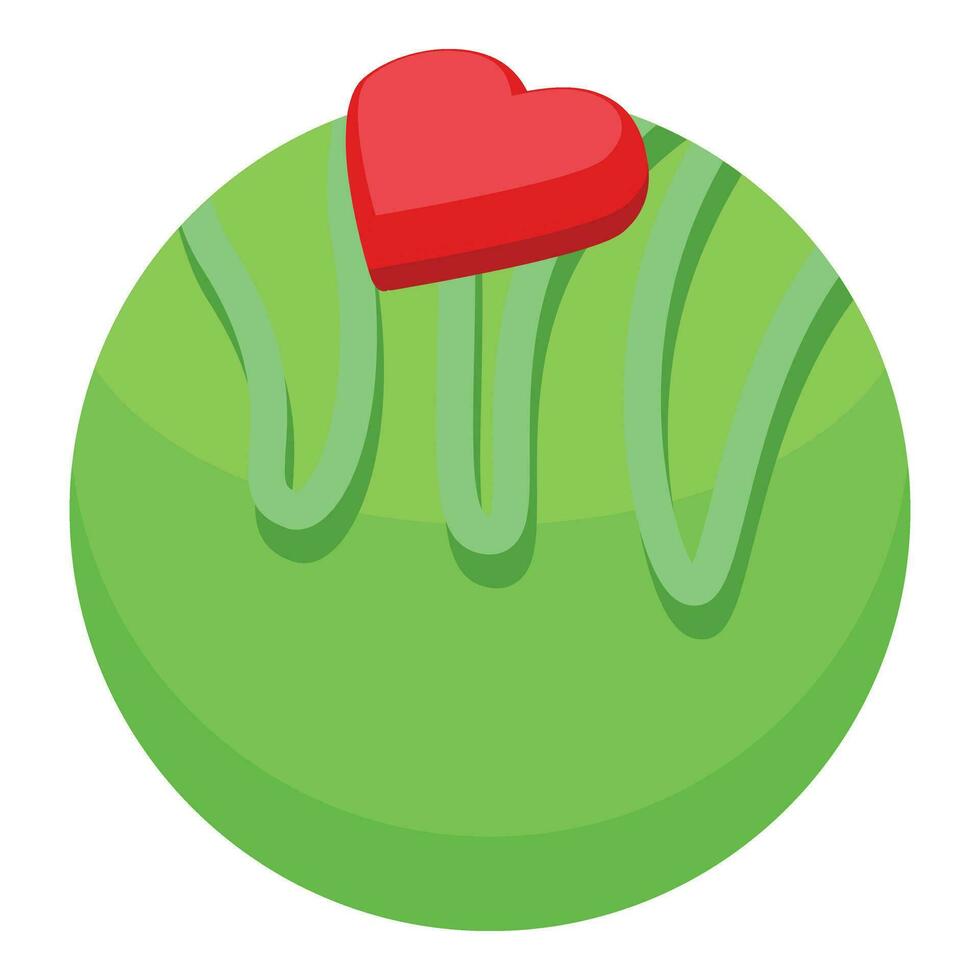 Grün Süßigkeiten Ball Symbol isometrisch Vektor. Kuchen Dessert vektor