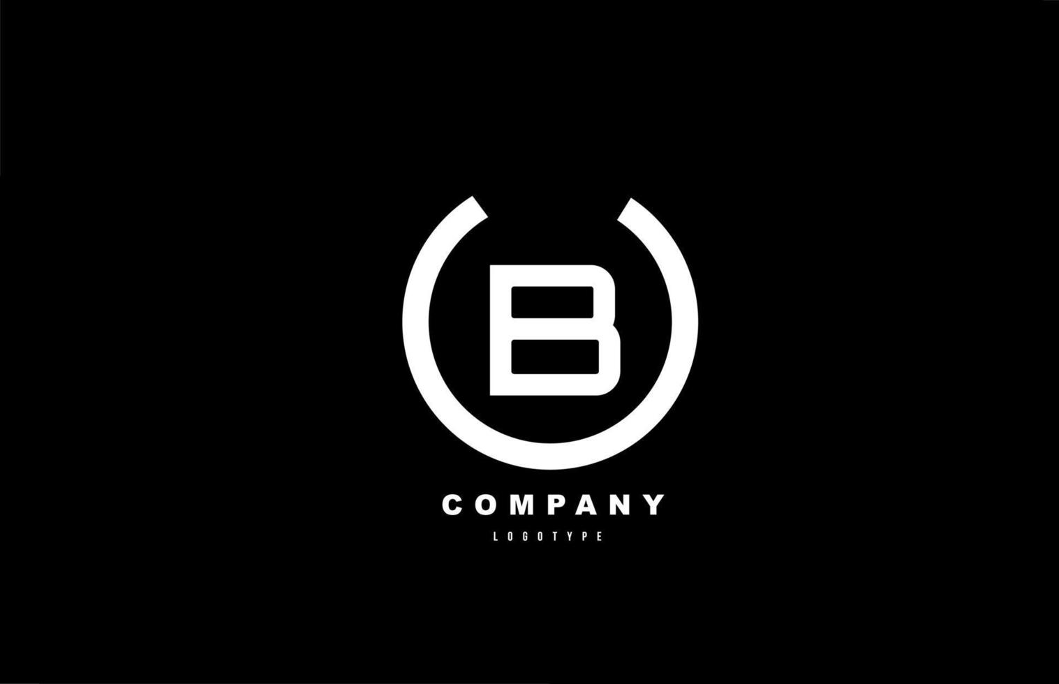b vit och svart bokstav logotyp alfabetet ikon design för företag och företag vektor