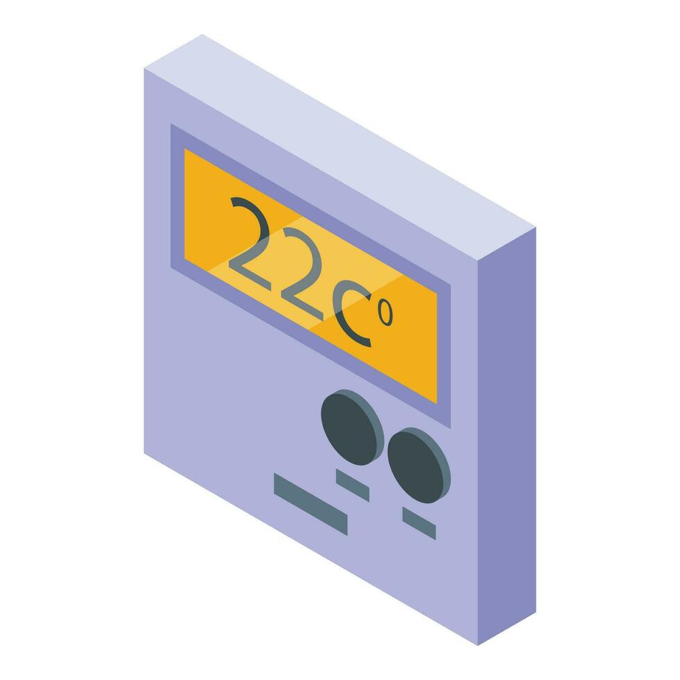 Panel Thermal- Steuerung Symbol isometrisch Vektor. warm Fußboden vektor